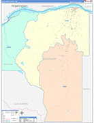 Hood River Wall Map Color Cast Style